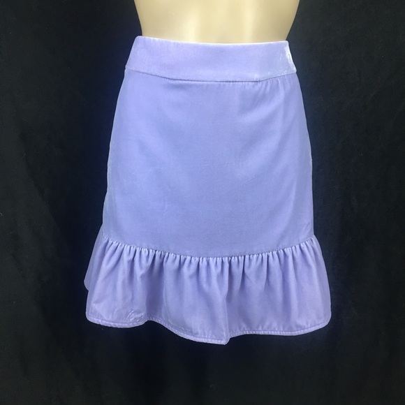 J Crew Velvet Purple Lavender Peplum  Micro Mini Skirt NEW - Picture 6 of 8